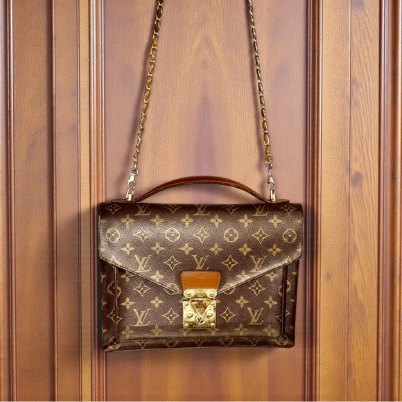 AUTHENTIC LOUIS VUITTON VINTAGE MONOGRAM MONCEAU 28 HANDBAG-NEVER WORN - Picture 2 of 13